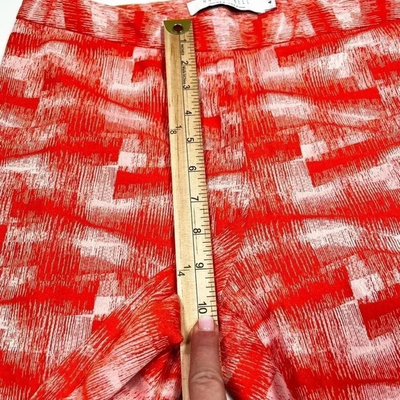 Hunter Bell Pants Orange Red White Paint Brush Ankle Cropped Slacks Size 4 - Picture 11 of 12